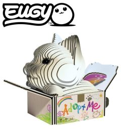 Trójwymiarowa układanka puzzle 3d kot syjamski w odcieniach brązu w pudełku dla dzieci. Eugy Kotek Syjamski Mocha Eko Ukladanka 3D