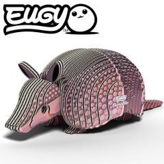 Trójwymiarowa układanka puzzle 3d w kształcie różowego pancernika z ekologicznym wzorem dla dzieci. Eugy Pancernik Eko Układanka 3D