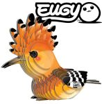 Trójwymiarowa układanka ptak dudek w pomarańczowo czarno białych kolorach z papieru ekologiczna puzzle 3d dla dzieci. Eugy Ptak Dudek Eko Układanka 3D