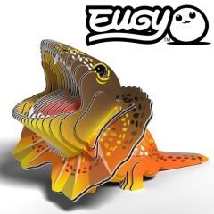 Trójwymiarowa układanka puzzle 3d jaszczurka agama kołnierzasta w kolorach brązowym i pomarańczowym. Eugy Jaszczurka Agama Kołnierzasta Eko Układanka 3D