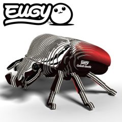 Trójwymiarowa układanka drewniana chrząszcz goliat czarno czerwony puzzle 3d dla dzieci. Eugy Chrząszcz Goliat Eko Układanka 3D