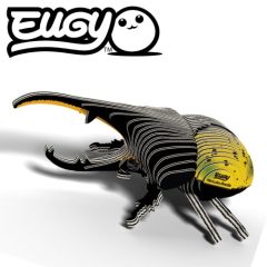 Trójwymiarowa układanka puzzle 3d w kształcie chrząszcza w kolorze czarnym i żółtym dla dzieci. Eugy Chrząszcz Herkules Eko Układanka 3D