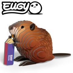 Trójwymiarowa układanka puzzle 3d w kształcie brązowego bobra z książką dla dzieci. Eugy Bóbr Eko Układanka 3D