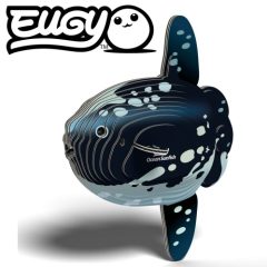 Trójwymiarowa układanka ryba w ciemnoniebieskim kolorze z jasnymi plamami puzzle 3d dla dzieci. Eugy Samogłów Ryba Eko Układanka 3D