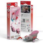 Puzzle 3d eko ukladanka aksolotl w kolorze rozowym z elementami szarymi dla dzieci. Eugy Aksolotl Eko Ukladanka 3D