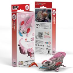 Puzzle 3d eko ukladanka aksolotl w kolorze rozowym z elementami szarymi dla dzieci. Eugy Aksolotl Eko Ukladanka 3D