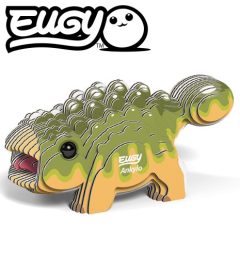 Zielony drewniany model 3d dinozaura ankylosaurusa puzzle dla dzieci. Eugy Dinozaur Ankylo Eko Układanka 3D