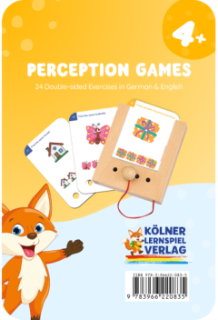 Karty edukacyjne do ćwiczeń percepcji wzrokowej dla dzieci 4 plus z ilustracjami zwierząt i przedmiotów. Kölner Lernspiele Percepcja Wzrokowa Zadania Karty WiemTo dla dzieci 4+