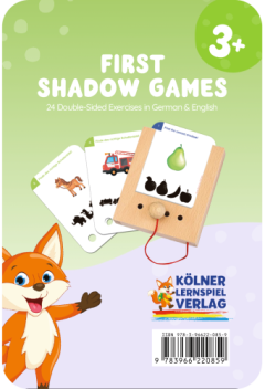 Gra edukacyjna dla dzieci 3 plus karty do znajdowania cieni z ilustracjami zwierząt i przedmiotów. Kölner Lernspiele Znajdź Cień Karty WiemTo dla dzieci 3+