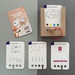 Zestaw startowy gry logicznej dla dzieci 6 plus pudełko i trzy karty z zadaniami edukacyjnymi. Kölner Lernspiele WiemTo Zestaw Startowy dla dzieci 6+ Pudełko WiemTo i 1 Zestaw Kart