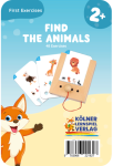 Karty do nauki rozpoznawania zwierząt dla dzieci 2+ z ilustracjami zwierząt i drewnianą ramką do wskazywania. Kölner Lernspiele Rozpoznawanie Zwierząt Karty WiemTo dla dzieci 2+