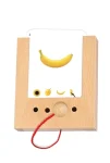 Drewniana gra logiczna z kartami do nauki kolorów dla dzieci 2-3 lata z obrazkiem banana i elementem do przesuwania na sznurku. Kölner Lernspiele Zabawy z Kolorami Karty WiemTo dla dzieci 2-3 latka