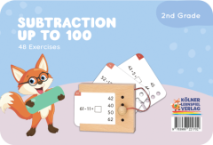 Karty do nauki odejmowania do 100 z ilustracją lisa dla dzieci w wieku drugiej klasy szkoły podstawowej. Kölner Lernspiele Odejmowanie w Zakresie 100 Karty WiemTo