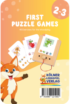 Drewniana gra logiczna puzzle dopasuj element karty dla dzieci 2-3 lata z ilustracjami zwierząt i owoców. Kölner Lernspiele Puzzle Dopasuj Element Karty WiemTo dla dzieci 2-3 latka