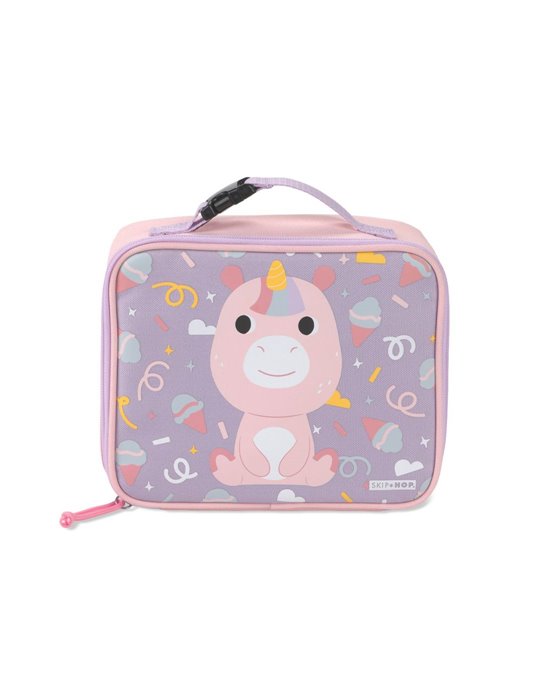 Torba termiczna na lunch fioletowa z różowym jednorożcem dla dziecka. Skip Hop Torba Termiczna Lunch Bag Jednorożec Besities Squad