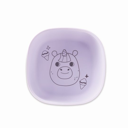 Fioletowa silikonowa miska dla dziecka z nadrukiem jednorożca. Skip Hop Miska dla Dziecka Silikonowa Purple Besties Squad