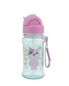 Bidon dla dziecka z motywem kota różowa zakrętka i uchwyt przezroczysty tritan 350 ml. Skip Hop Bidon dla Dziecka Tritanowy Kot 350ml Besties Squad 350 ml
