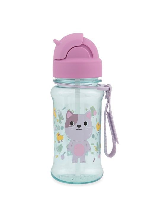Bidon dla dziecka z motywem kota różowa zakrętka i uchwyt przezroczysty tritan 350 ml. Skip Hop Bidon dla Dziecka Tritanowy Kot 350ml Besties Squad 350 ml