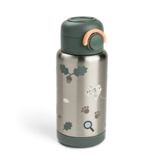 Done By Deer Butelka Termiczna ze Słomką 340ml Tiny Trails Green 340 ml