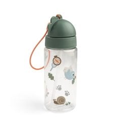 Bidon dla dziecka 350 ml z zieloną zakrętką i nadrukiem zwierząt na przezroczystym korpusie. Done by Deer Bidon dla Dziecka 350ml Tiny Trails Green 350 ml