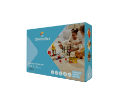 Zestaw 48 kolorowych klocków magnetycznych Construction Builder dla dzieci. CLEVERCLIXX klocki magnetyczne Construction Builder Pack Intense 48el