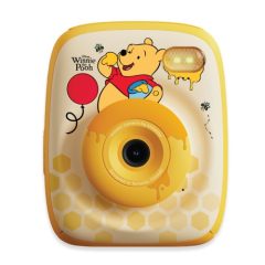Aparat natychmiastowy w kolorze żółtym z motywem Kubusia Puchatka dla dzieci. Kiimento Aparat Natychmiastowy Print Pro z Drukarką Kubuś Puchatek Disney