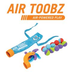 Niebieska dmuchawa do piłek z uśmiechniętą buzią i kolorowe piłeczki do gry zręcznościowej dla dzieci. Fat Brain Toy Co. Dmuchawa do Piłek Air Toobz Akcesoria Wiatrak