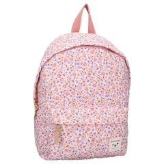 Plecak dziecięcy różowy w kolorowe wzory z rączką i kieszenią z przodu dla dziecka. Kidzroom Plecak dla dzieci L Wonderful Worlds Pink