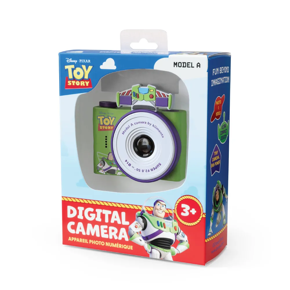 Mini aparat fotograficzny dla dzieci w kolorze zielonym z motywem Buzz Astral z Toy Story. Kiimento Aparat Mini dla Dzieci Buzz Astral z Toy Story