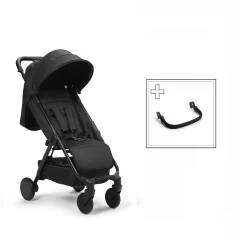 Czarny wózek spacerowy z pałąkiem dla dziecka. Elodie Details wózek spacerowy MONDO Black +pałąk do wózka ZESTAW