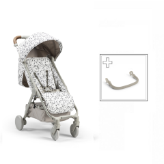 Wózek spacerowy w białe kropki z beżowym pałąkiem dla dziecka. Elodie Details wózek spacerowy MONDO Dalmatian Dots +pałąk do wózka ZESTAW
