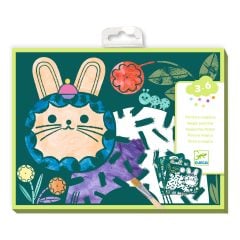 Kolorowanka wodna dla dzieci z ukrytymi farbkami i ilustracją królika wśród roślinેણ. Djeco Kolorowanki z ukrytymi farbkami ZWIERZĄTKA