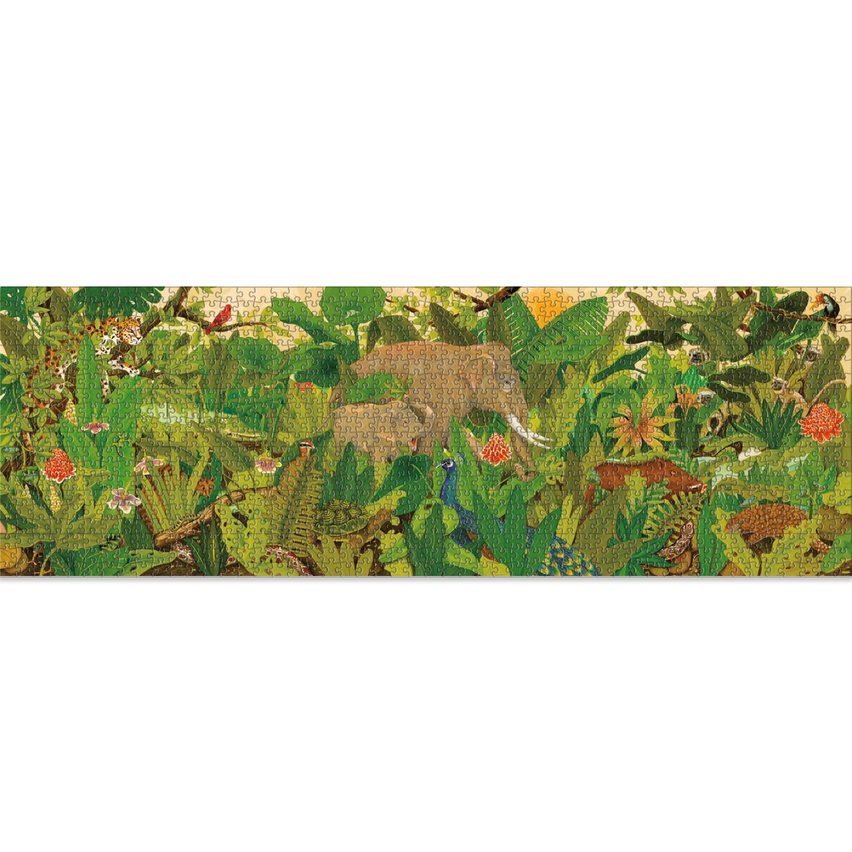 Kolorowe puzzle 1000 elementów z motywem dżungli i ukrytych zwierząt. Djeco Puzzle gallery UKRYTE W NATURZE 1000 elem
