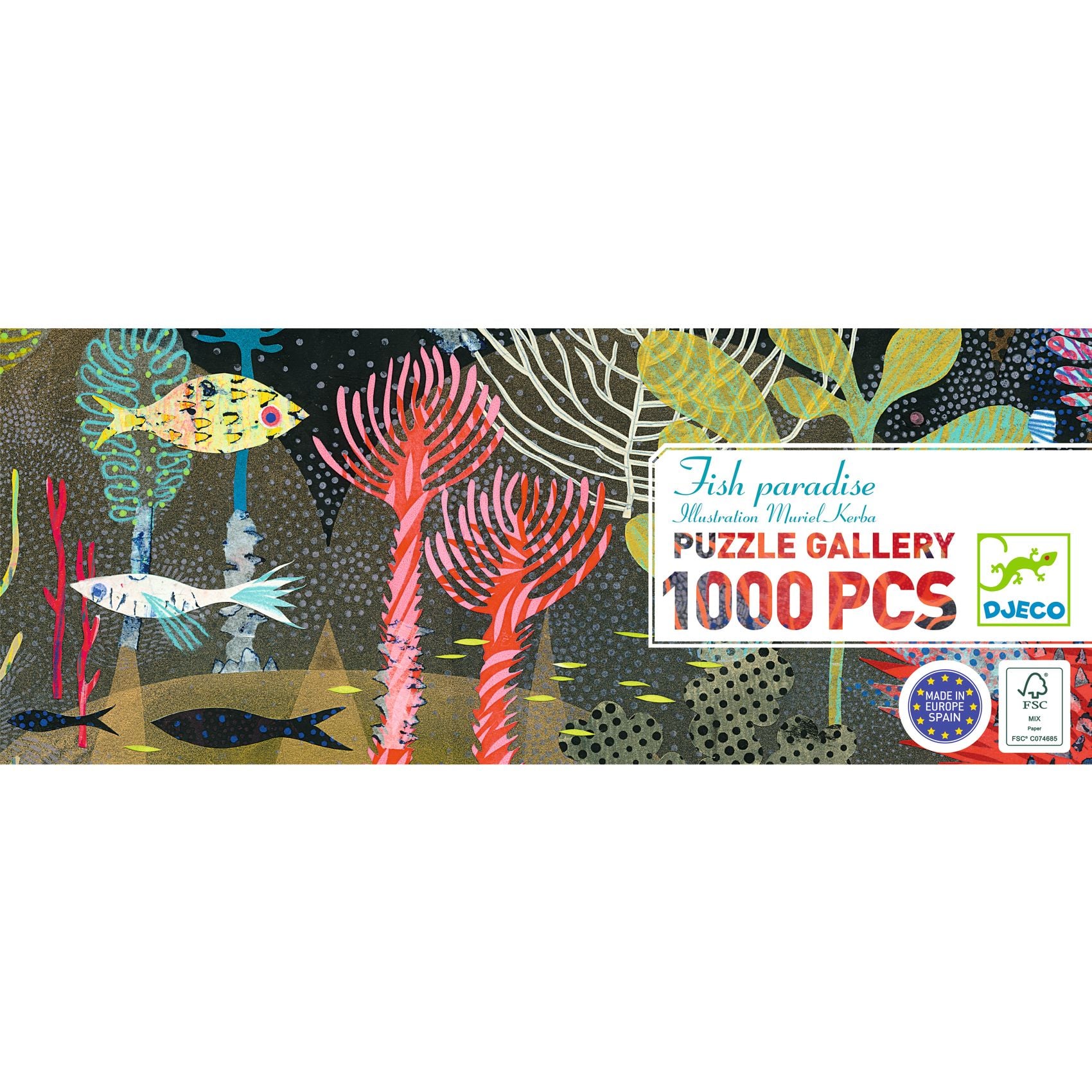 Puzzle 1000 elementów z podwodnym krajobrazem rybami i roślinami morskimi. Djeco Puzzle gallery PODWODNY RAJ 1000 elem