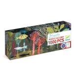 Pudełko z puzzlami 1000 elementów z podwodnym motywem i kolorowymi rybami. Djeco Puzzle gallery PODWODNY RAJ 1000 elem