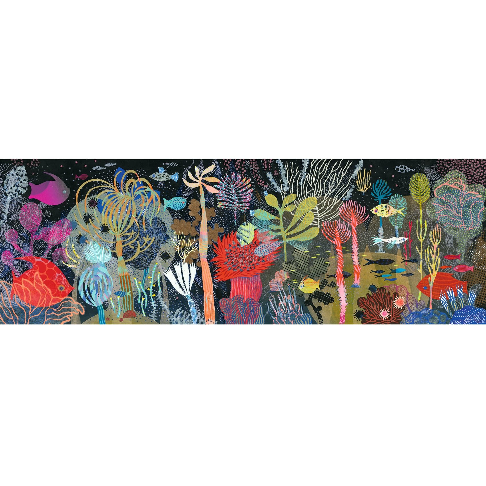 Kolorowe puzzle 1000 elementów z podwodnym krajobrazem i roślinami morskimi. Djeco Puzzle gallery PODWODNY RAJ 1000 elem