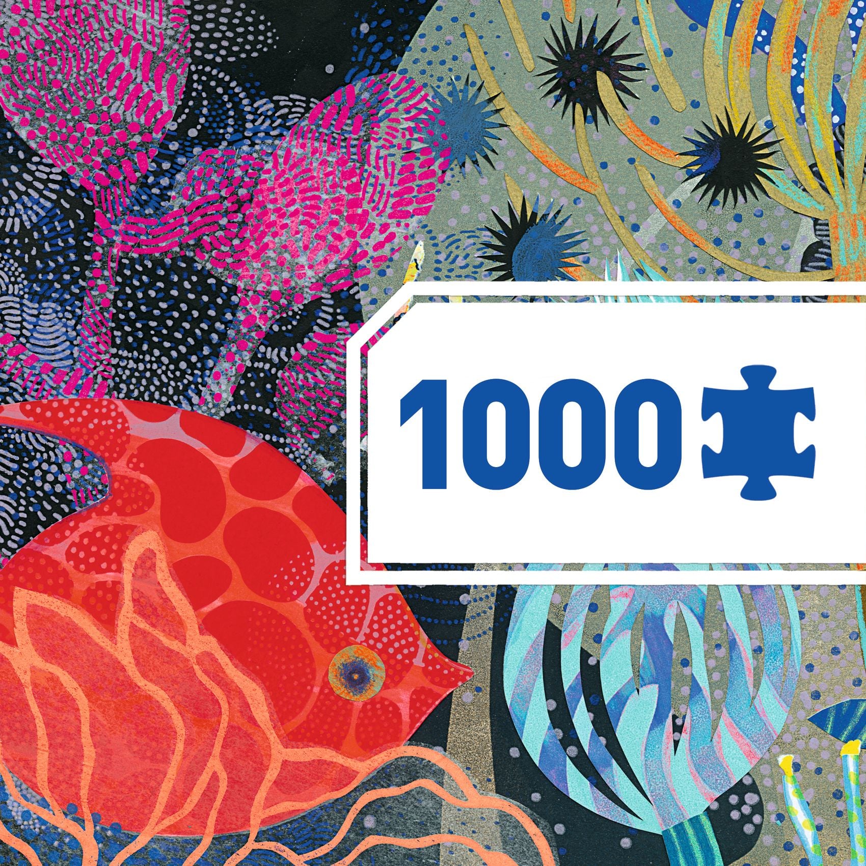 Kolorowe puzzle 1000 elementów z podwodnym motywem ryb i koralowców. Djeco Puzzle gallery PODWODNY RAJ 1000 elem