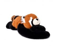 Pluszowa panda ruda leżąca pomarańczowo czarna dla dziecka. DOUDOU obciążeniowa pluszowa panda ruda Podcoll Histoire d’Ours 50cm pomarańczowy