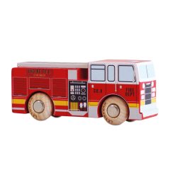 Drewniany czerwony wóz strażacki dla dziecka. Le Toy Van Samochodzik Quinn
