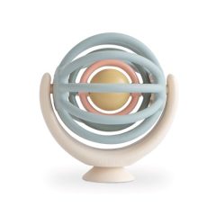 Zabawka z przyssawką do kąpieli dla niemowlaka w pastelowych kolorach z okrągłymi pierścieniami. Mushie Zabawka z Przyssawką Spinner dla Niemowlaka 3D Ball