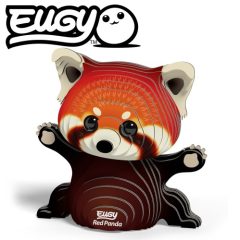 3D układanka czerwonej pandy z kartonu w czerwono czarnych kolorach. Eugy Czerwona Panda Eko Układanka 3D