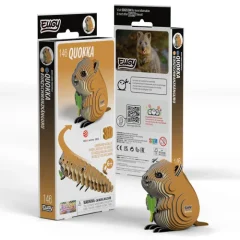 3D układanka kuoka z kartonu w brązowych i zielonych kolorach. Eugy Kuoka Eko Ukladanka 3D