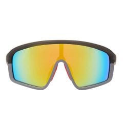 Dziecięce okulary przeciwsłoneczne z czarną oprawką i lustrzanymi szkłami w kolorach niebieskim żółtym i różowym. Hello Hossy Okulary przeciwsłoneczne Plany Liam 3 5 lata