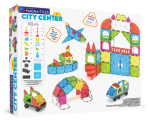Klocki magnetyczne z kolorowymi elementami do budowy miasta dla dzieci 110 elementów. Magna-Tiles Klocki Magnetyczne City Center 110el