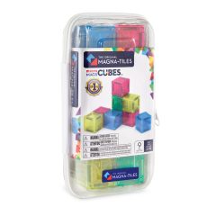 Zestaw magnetycznych klocków sześciennych w przezroczystym etui, kolorowe elementy dla dziecka. Magna-Tiles Klocki Magnetyczne microMAGS Cubes 9el