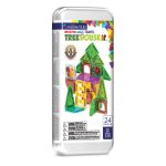 Zestaw magnetycznych klocków z domkiem na drzewie 24 elementy w przezroczystym etui. Magna-Tiles Klocki Magnetyczne microMAGS Treehouse Travel 24el