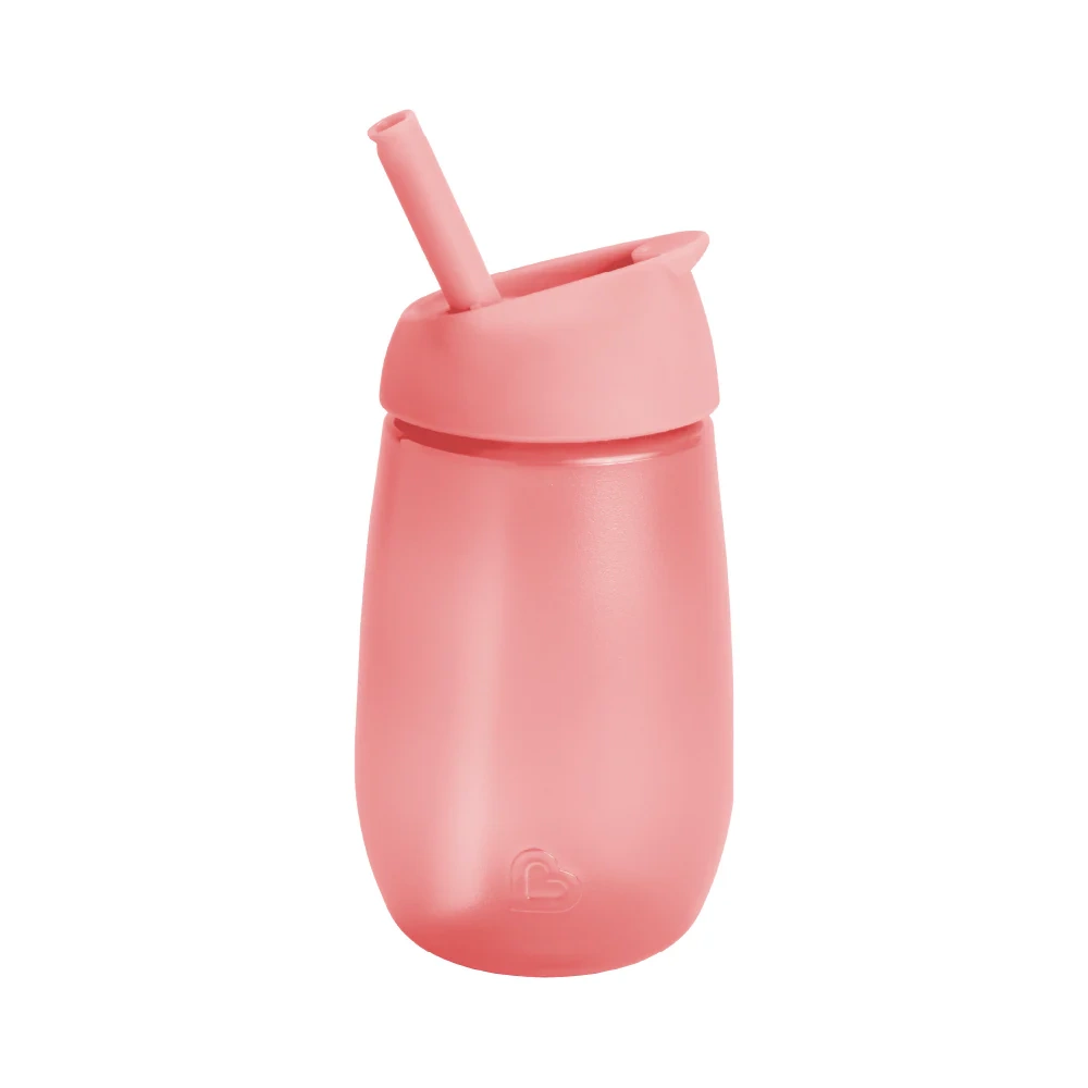 Różowy kubek niekapek ze słomką dla dziecka. munchkin Kubek niekapek z otwieraną słomką różowy 296 ml