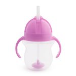 Fioletowy kubek niekapek ze słomką i uchwytami dla dziecka. munchkin Kubek niekapek ze słomką fioletowy 207 ml