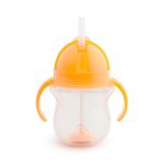 Pomarańczowy kubek niekapek ze słomką i uchwytami dla dziecka. munchkin Kubek niekapek ze słomką pomarańczowy 207 ml