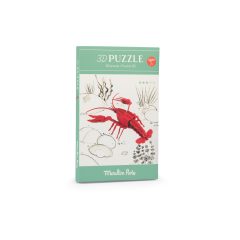 Kartonowe puzzle 3D przedstawiające czerwonego raka wśród roślin wodnych. Moulin Roty Puzzle kartonowe 3D RAK